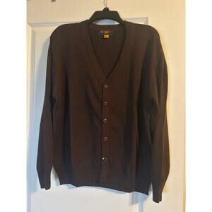 GUC Member's Property Men's Brown Cardigan Sweater Button Front Size XL